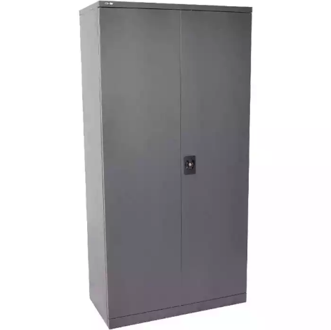 Picture of GO STEEL STATIONERY CUPBOARD 4 SHELVES 2000 X 910 X 450MM GRAPHITE RIPPLE