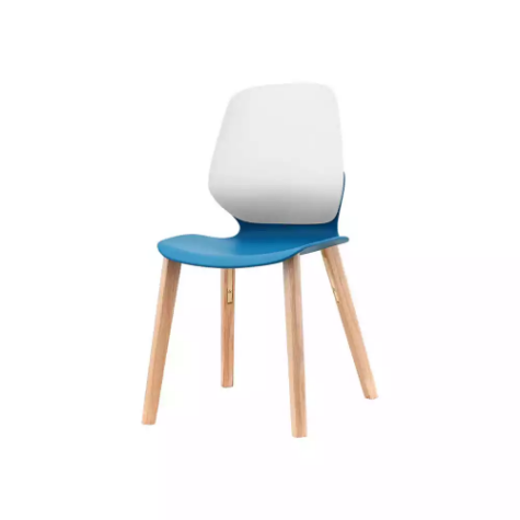 Picture of SYLEX KALEIDO CHAIR 4 LEG ASHWOOD WHITE BACK BLUE SEAT