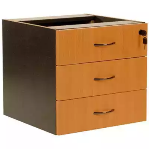 Picture of OXLEY FIXED DESK PEDESTAL 3-DRAWER LOCKABLE 450 X 476 X 470MM BEECH/IRONSTONE