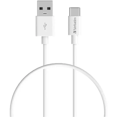 Picture of VERBATIM CHARGE AND SYNC CABLE USB-A TO USB-C 1M WHITE