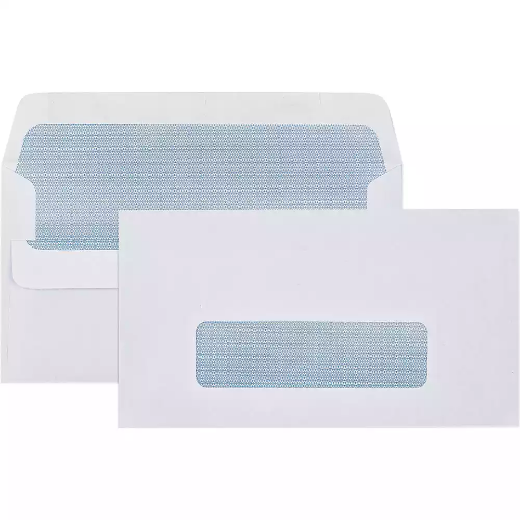 Picture of CUMBERLAND 11B ENVELOPES SECRETIVE WALLET WINDOWFACE SELF SEAL 80GSM 90 X 145MM WHITE BOX 500