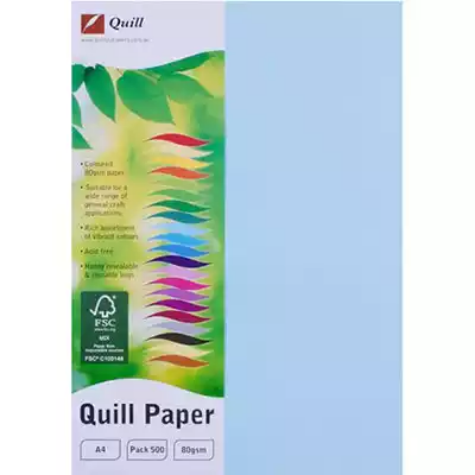 Picture of QUILL XL MULTIOFFICE COLOURED A4 COPY PAPER 80GSM POWDER BLUE PACK 500 SHEETS