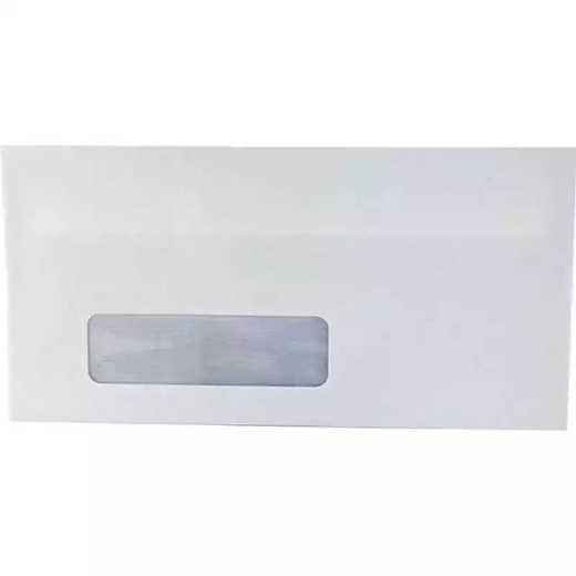 Picture of INITIATIVE DL ENVELOPES SECRETIVE WALLET WINDOWFACE SELF SEAL 80GSM 110 X 220MM WHITE BOX 500