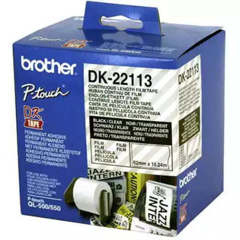 Picture of BROTHER DK-22113 CONTINUOUS FILM LABEL ROLL 62MM X 15.24M CLEAR