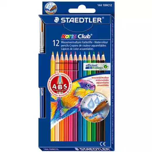 Picture of STAEDTLER 144 NORIS CLUB AQUARELL WATERCOLOUR PENCILS ASSORTED BOX 12