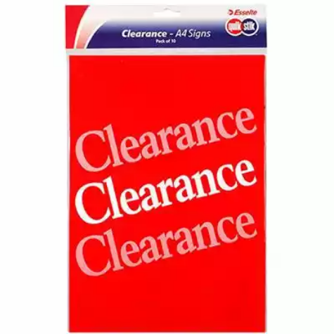 Picture of QUIKSTIK SIGN CLEARANCE A4 RED/WHITE PACK 10