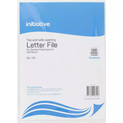 Picture of INITIATIVE LETTER FILE A4 CLEAR PACK 100