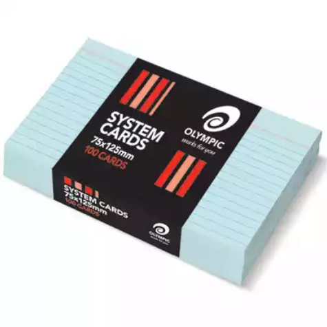 Picture of OLYMPIC RULED SYSTEM CARDS 75 X 125MM BLUE PACK 100