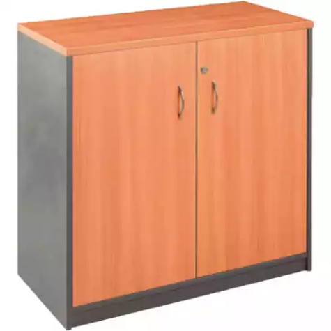 Picture of OXLEY STATIONERY CUPBOARD 900 X 900 X 450MM BEECH/IRONSTONE