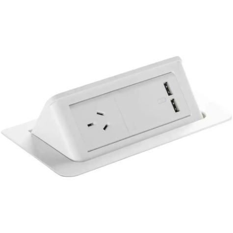 Picture of RAPIDLINE POP-UP INDESK MODULE 1-GPO 2-USB WHITE