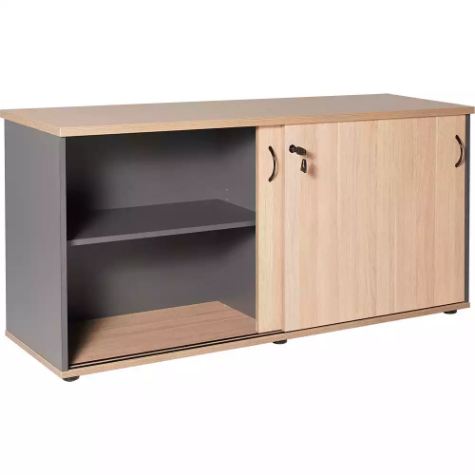 Picture of RAPID WORKER SLIDING DOOR CREDENZA 1800 X 450MM OAK/IRONSTONE