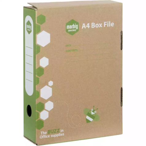 Picture of MARBIG ENVIRO BOX FILE SPRING FITTING 80MM A4 80MM KRAFT