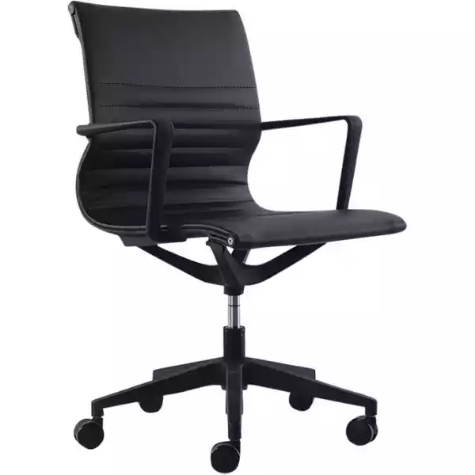 Picture of BURO DIABLO TASK CHAIR MEDIUM BACK ARMS PU BLACK