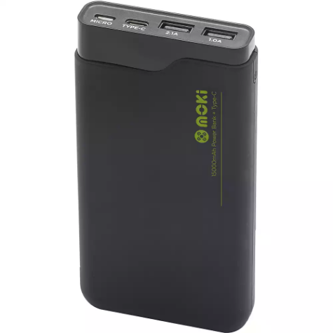 Picture of MOKI POWERBANK 15000MAH USB-A AND USB-C BLACK