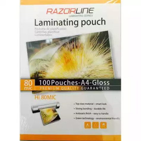 Picture of RAZORLINE LAMINATING POUCH 80 MICRON A4 CLEAR PACK 100