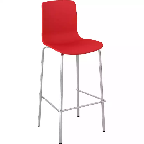 Picture of DAL ACTI CHAIR 4-LEG HIGH BARSTOOL CHROME FRAME RED SHELL