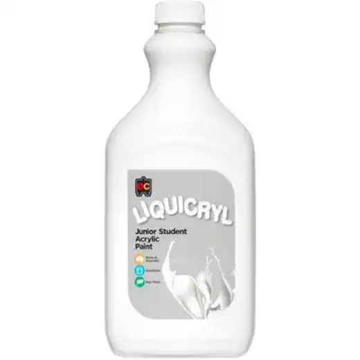 Picture of EDUCATIONAL COLOURS LIQUICRYL JUNIOR STUDENT PAINT 2 LITRE WHITE