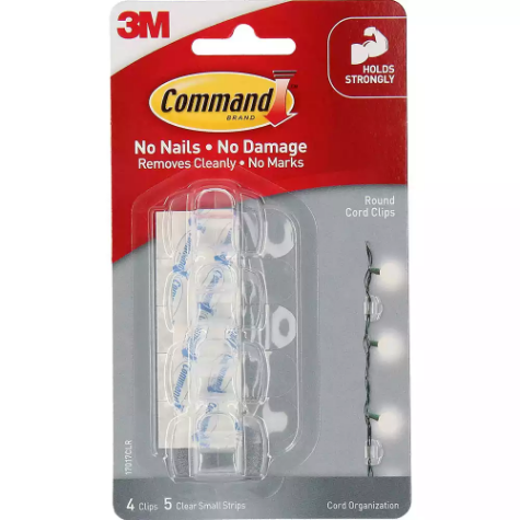 Picture of COMMAND ADHESIVE ROUND CORD CLIPS CLEAR PACK 4