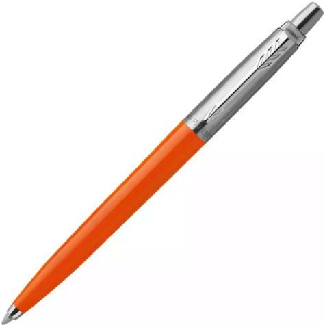 Picture of PARKER JOTTER ORIGINALS BALLPOINT PEN MEDIUM BLUE INK MEDIUM STAINLESS STEEL / ORANGE TRIM