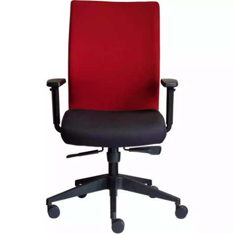 Picture of OLTA HIGH MESH BACK CHAIR WITH ARMS BASE BLACK AND COVER RED