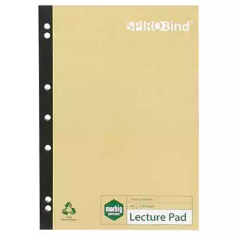 Picture of MARBIG 100% RECYCLED LECTURE PAD 7 HOLE PUNCHED 140 PAGE A4