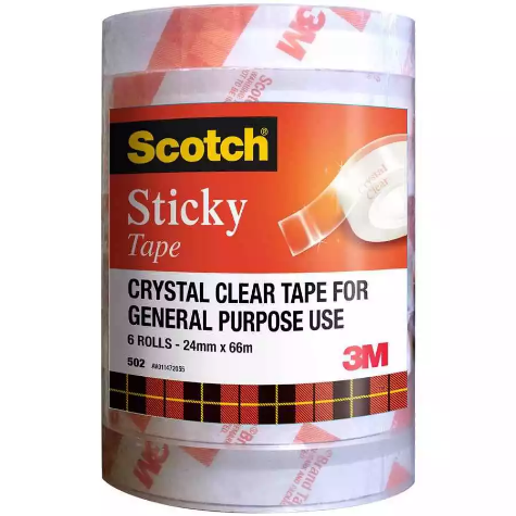 Picture of SCOTCH 502 STICKY TAPE 24MM X 66M PACK 6