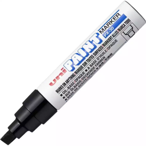 Picture of UNI-BALL PX-30 PAINT MARKER CHISEL 8.0MM BLACK