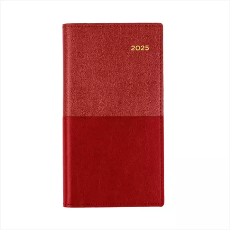 Picture of COLLINS VANESSA SLIMLINE 375.V15 DIARY WEEK TO VIEW B6/7 LANDSCAPE RED