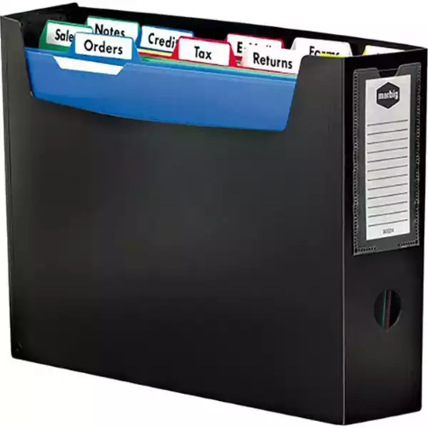 Picture of MARBIG PORTABLE ORGANISER FILE WITH TABS A4 BLACK