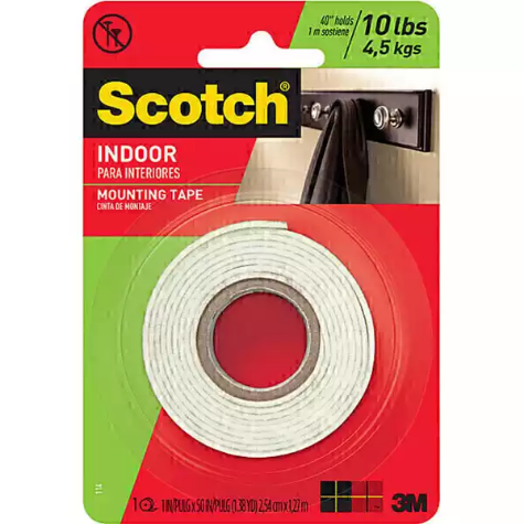 Picture of SCOTCH 114 DOUBLE-SIDED MOUNTING TAPE 25.4MM X 1.27M WHITE