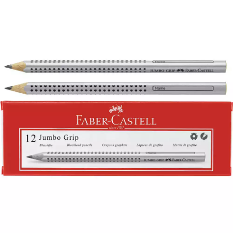 Picture of FABER-CASTELL JUMBO GRIP TRIANGULAR GRAPHITE PENCIL B BOX 12