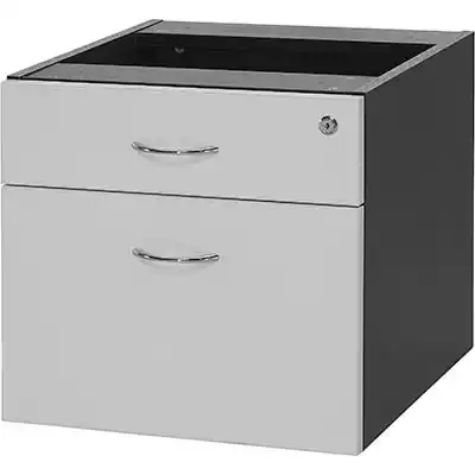 Picture of OXLEY FIXED DESK PEDESTAL 2-DRAWER LOCKABLE 450 X 476 X 470MM WHITE/IRONSTONE