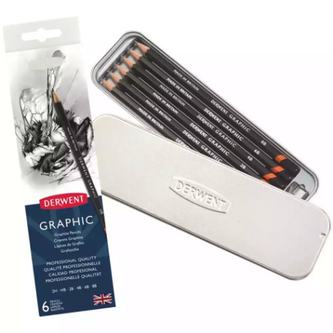 Picture of DERWENT GRAPHIC PENCIL ASSORTED TIN 6