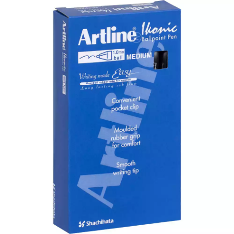 Picture of ARTLINE 8410 GRIP RETRACTABLE BALLPOINT PEN 1.0MM BLACK BOX 12