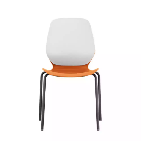 Picture of SYLEX KALEIDO CHAIR 4 LEG NO ARMS WHITE STEEL FRAME ORANGE SEAT