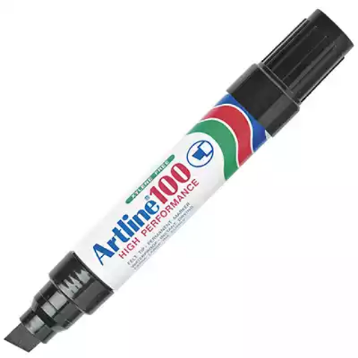 Picture of ARTLINE 100 PERMANENT MARKER CHISEL 12MM BLACK