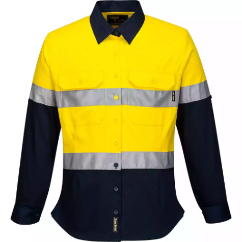 Picture of PRIME MOVER ML108 LADIES COTTON DRILL SHIRT 2-TONE REFLECTIVE TAPE