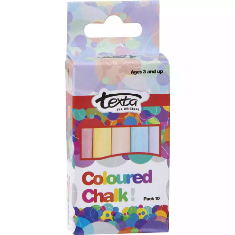 Picture of TEXTA CHALK DUSTLESS ASSORTED COLOURS PACK 10