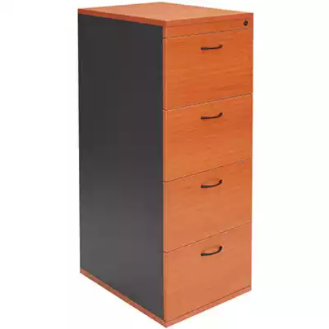 Picture of RAPID WORKER FILING CABINET 4 DRAWER 465 X 600 X 1300MM BEECH/IRONSTONE