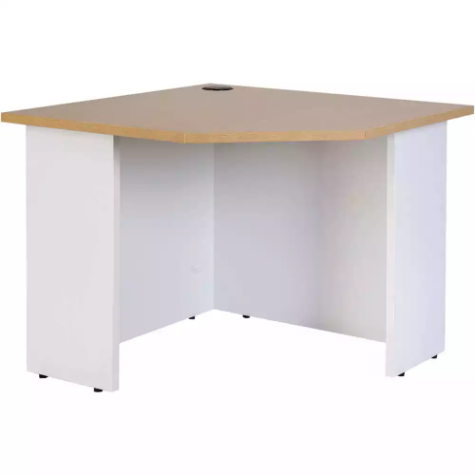 Picture of OXLEY CORNER WORKSTATION UNIT 900 X 900 X 750MM OAK/WHITE