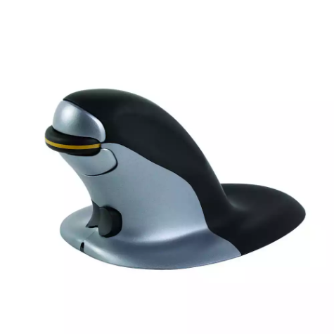 Picture of PENGUIN AMBIDEXTROUS VERTICAL MOUSE WIRELESS SMALL BLACK/GREY