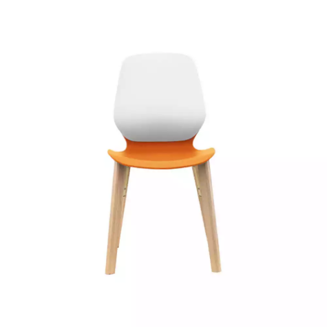 Picture of SYLEX KALEIDO CHAIR 4 LEG ASHWOOD WHITE BACK ORANGE SEAT