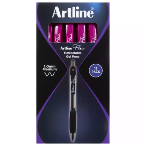 Picture of ARTLINE FLOW RETRACTABLE BALLPOINT PEN 1.0MM PINK BOX 12