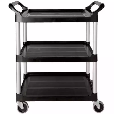 Picture of RUBBERMAID UTILTY CART TROLLEY 3 SHELF BLACK