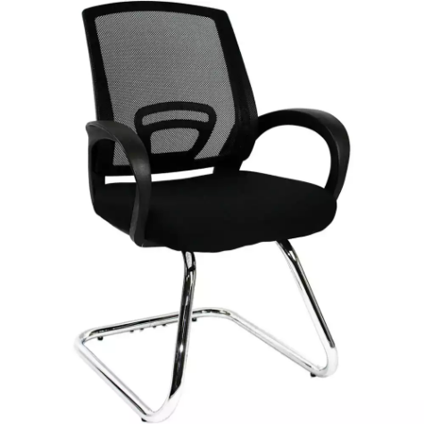 Picture of SYLEX TRICE VISITOR CHAIR CANTILEVER BASE MEDIUM BACK ARMS MESH BLACK WITH BLACK SEAT