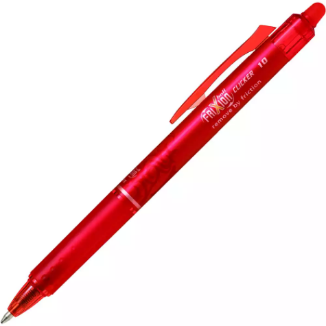 Picture of PILOT FRIXION CLICKER RETRACTABLE ERASABLE GEL INK PEN 1.0MM RED