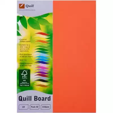 Picture of QUILL XL MULTIBOARD 210GSM A4 ORANGE PACK 50