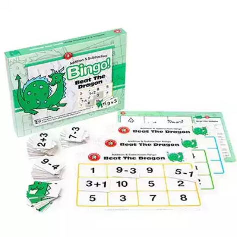 Picture of LEARNING CAN BE FUN BEAT THE DRAGON BINGO ADDITION AND SUBTRACTION GAME