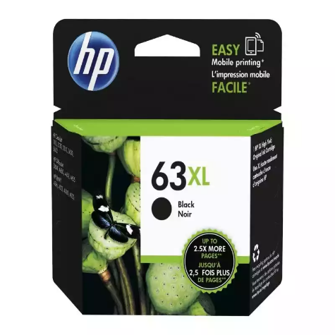 Picture of HP F6U64AA 63XL INK CARTRIDGE HIGH YIELD BLACK