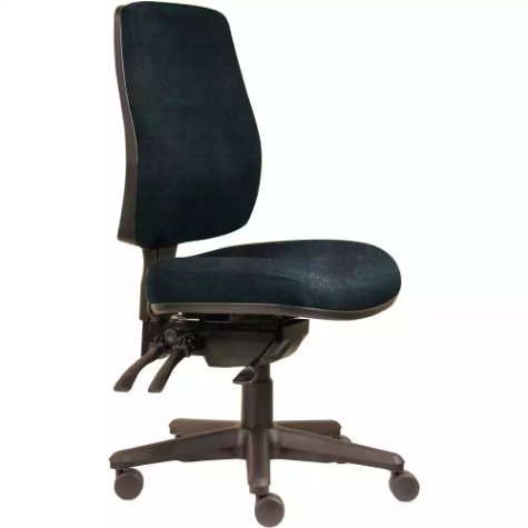 Picture of ERGOSELECT SPARK ERGONOMIC CHAIR HIGH BACK 3 LEVER SEAT SLIDE BLACK NYLON BASE NAVY